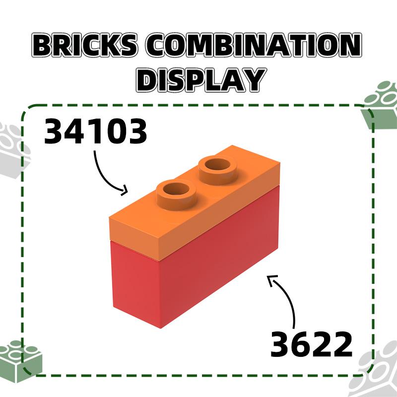 Non-Toxic 223Pcs/Lot 34103 1X3 With 2 Studs Doubleblock Moc Color Accessories Compatible With Brick Diy Children'S Toy Assembly Parts