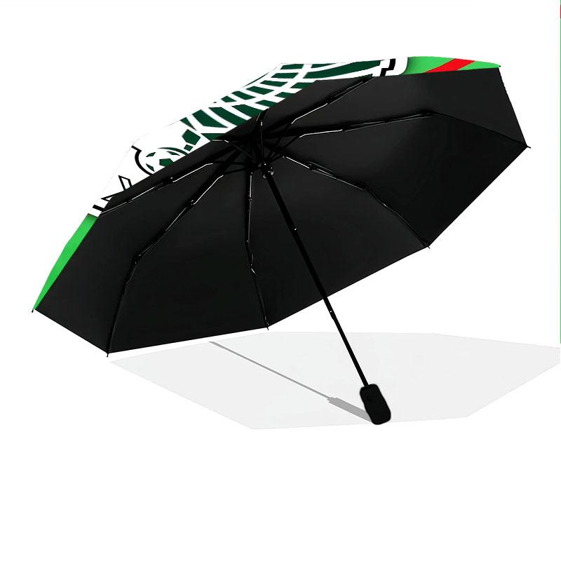 Mexico Football Art Pattern, Automatic Folding Umbrella, Portable and Foldable Design, 8 Ribs, a Christmas or Birthday Gift.