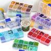 8/10/12/15 Grid Box: Seed Beads, Sequins, Imitation Pearls for DIY Necklaces & Phone Chains