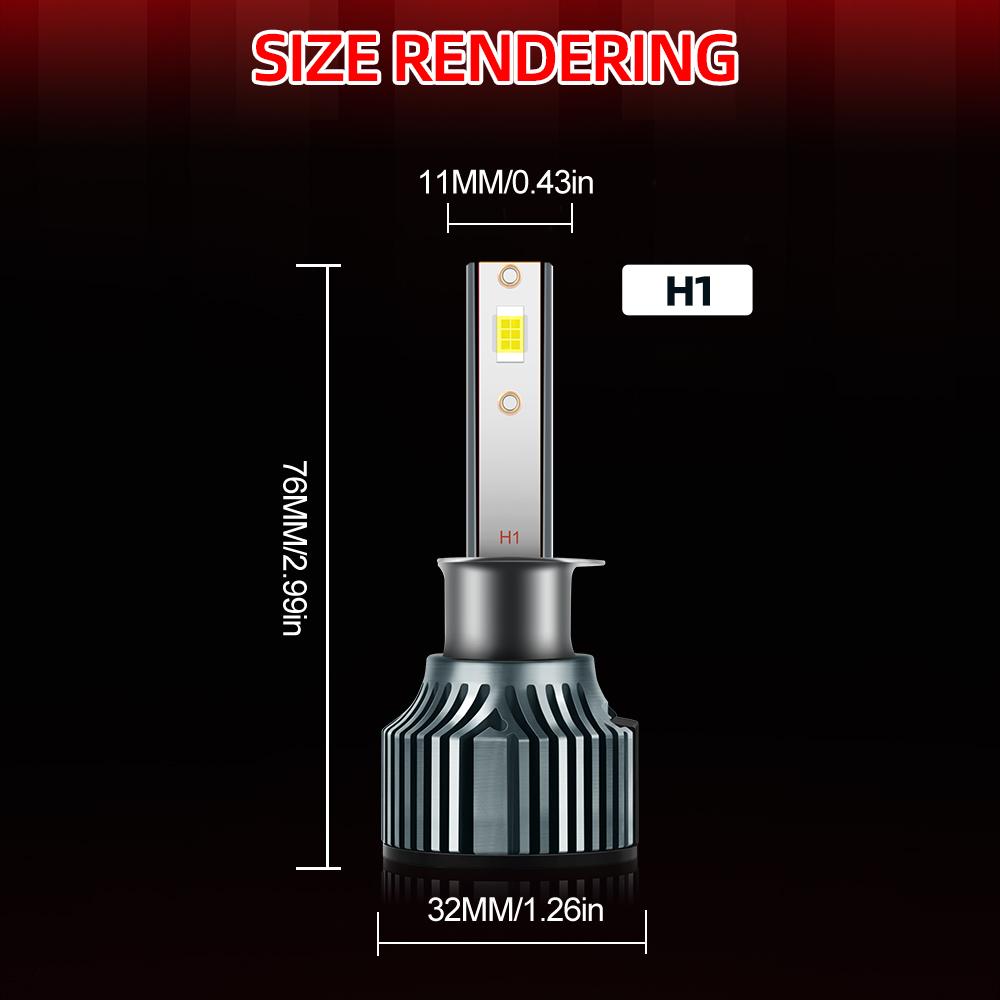 

roadsun 2pcs H1 LED Bulbs High Beam Low Beam, 23000LM Brighter 6500K Cool White, High Power, Long Lifespan, Easy To Install H1