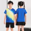 Unisex Kids' Quick-Dry Breathable Badminton Short Sleeve Shirt