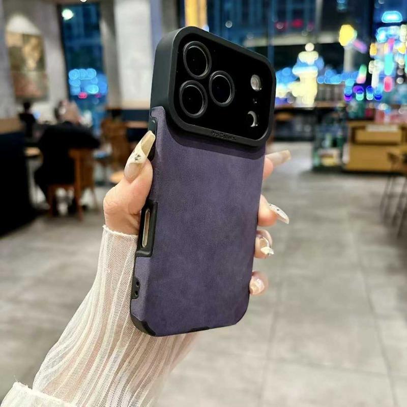 Luxury Matte Leather Silicone Case For iPhone 17 Air 16 15 14 Plus 13 12 11 Pro Max 7 8 XR X XS Lens Protection Shockproof Cover