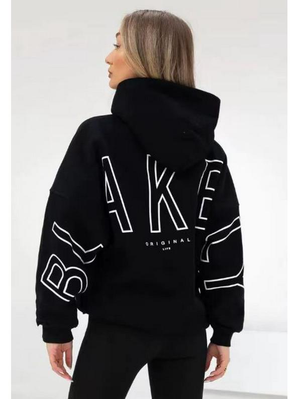 2025 Unisex TK mikina s kapucňou a veľkou potlačou písmen - Módny jesenný štýl pre mužov a ženy L