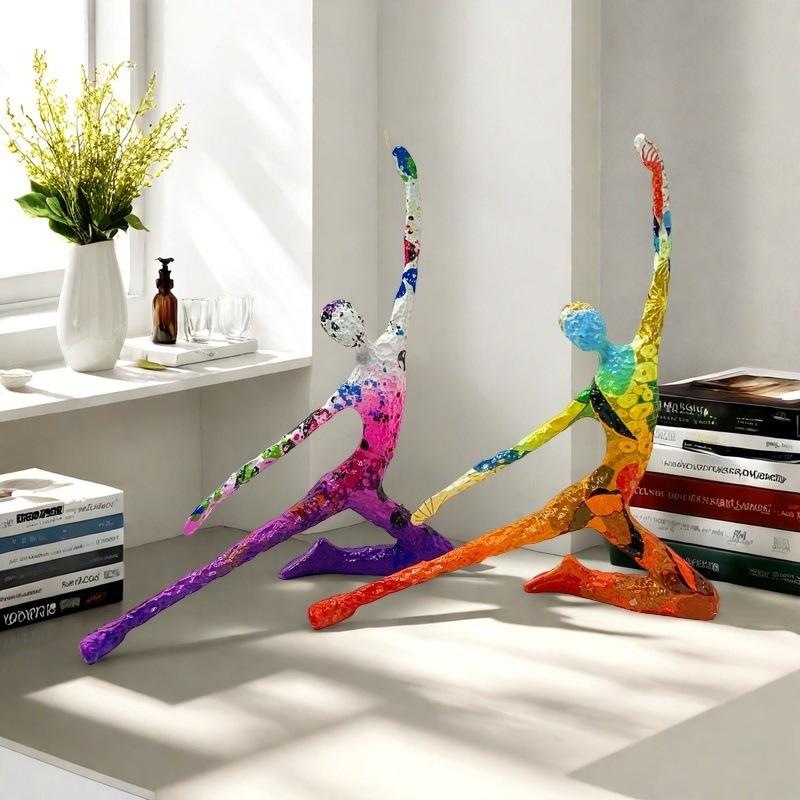 

New Colorful Ornaments Home High-end Handicrafts Gradient Abstract Figure Yoga Decoration Supplies