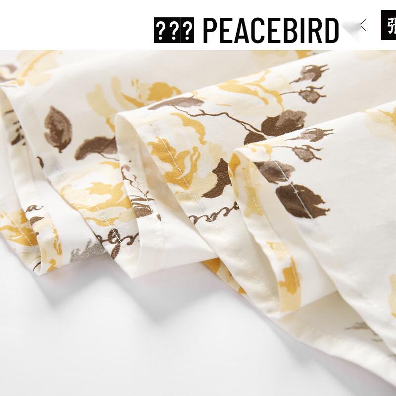 PEACEBIRD Women's V-Neck Floral Mini Dress with Puff Sleeves