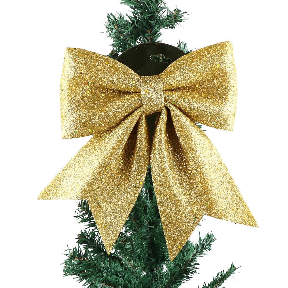 Blingbling Christmas Bow Red Gold Big Xmas Tree Bowknot Pendant Ornaments for Home Decoration New Year Party DIY Gifts