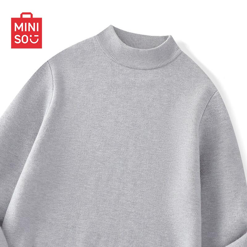 MINISO Men's Fleece Lined Half Turtleneck Sweater