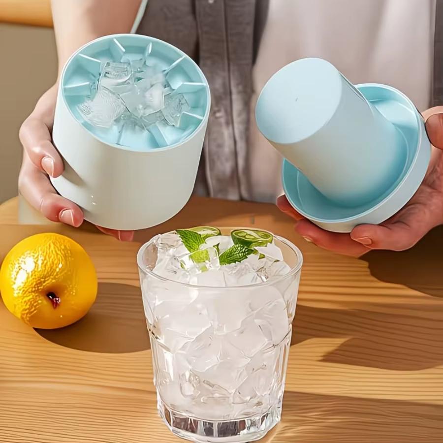 Silicone Ice Cup Mold, Cylinder Ice Cube Maker, Easy Release Freezer Ice Mold for Cocktails & Iced Drinks