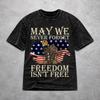 Oversize May We Never Forget Freedom Isnt Free Outfit T Shirt For Men Women Washed Style Tee Shirt Clothing