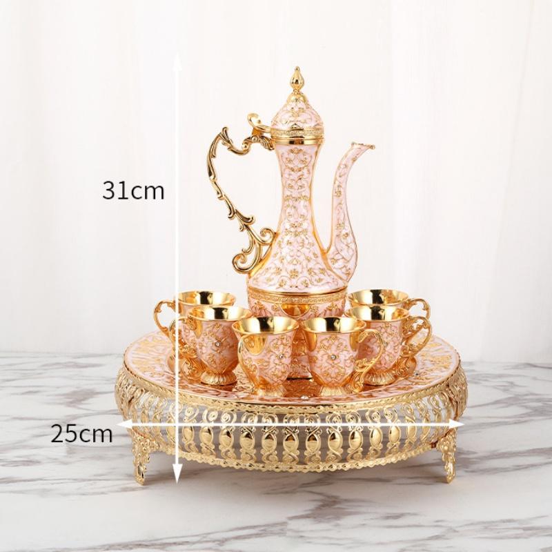 Wine set, Alloy Home New Wine Pot Glass Set, European Exquisite Vintage Wine Glass, Creative Wine Pot Set Home Decoration,1Set