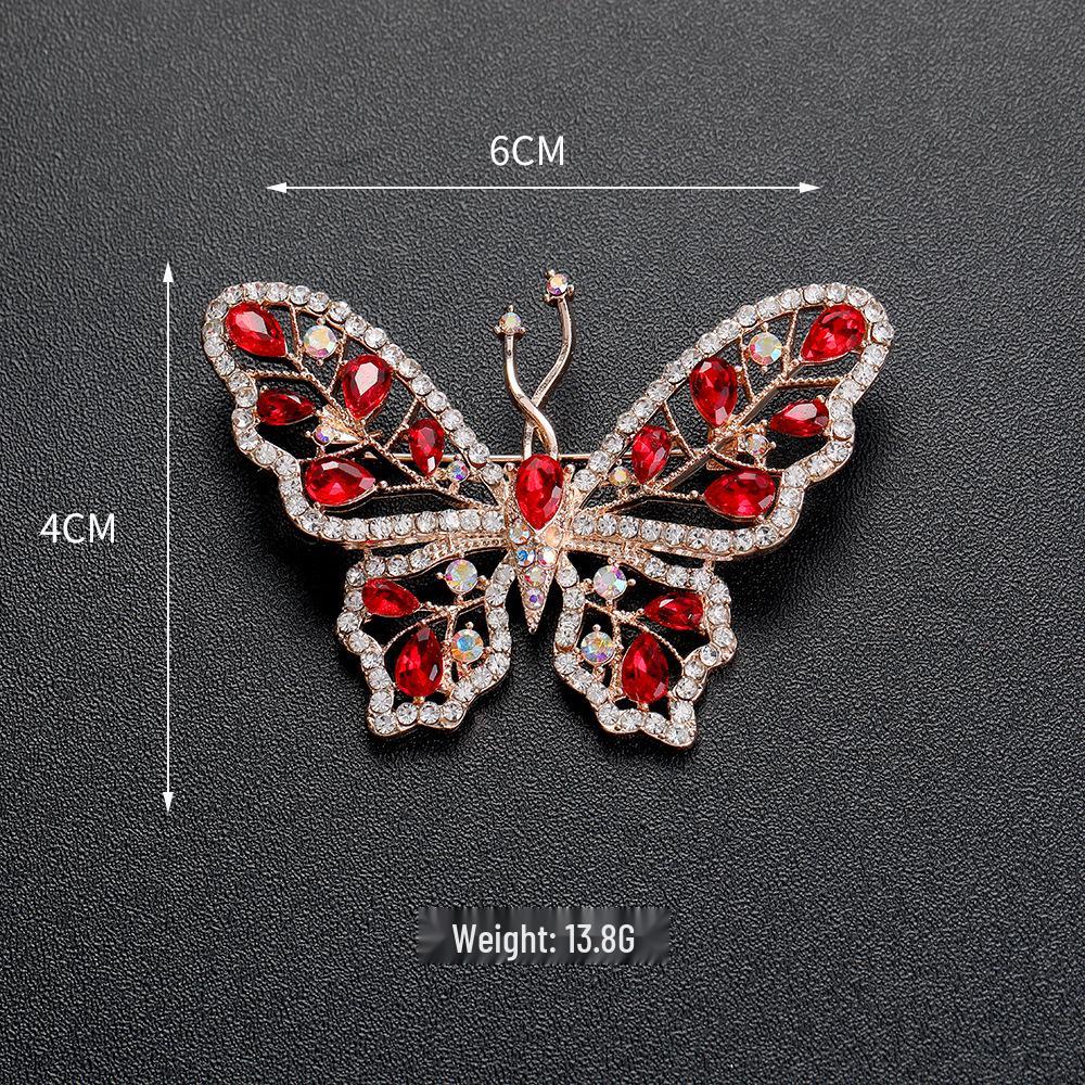 High-End Rose Red Chinese Flower Brooch: Classical Pin for Women's Qipao & Coat Accessories