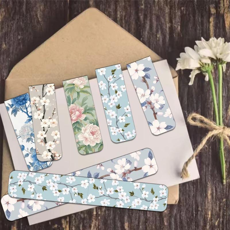 5PCS Creative Flower Magnetic Bookmarks DIY Student Supplies Paper Books Page Marking Interlayer Decorative Bookmarks