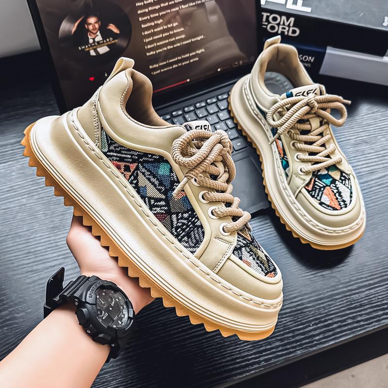 2026 China-Chic Chinese Style Niche Design Board Shoes Men With Thick Soles High Embroidery
