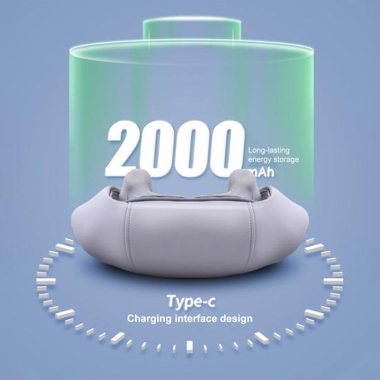 8D Neck And Shoulder Massager with Heat Shiatsu Deep Tissue Kneading Rechargeable Cervical Massager for Muscle Pain Relief Portable Massage Pad