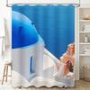 Island Escape: Santorini-Inspired Shower Curtain For A Serene And Mediterranean Bathroom Dcor
