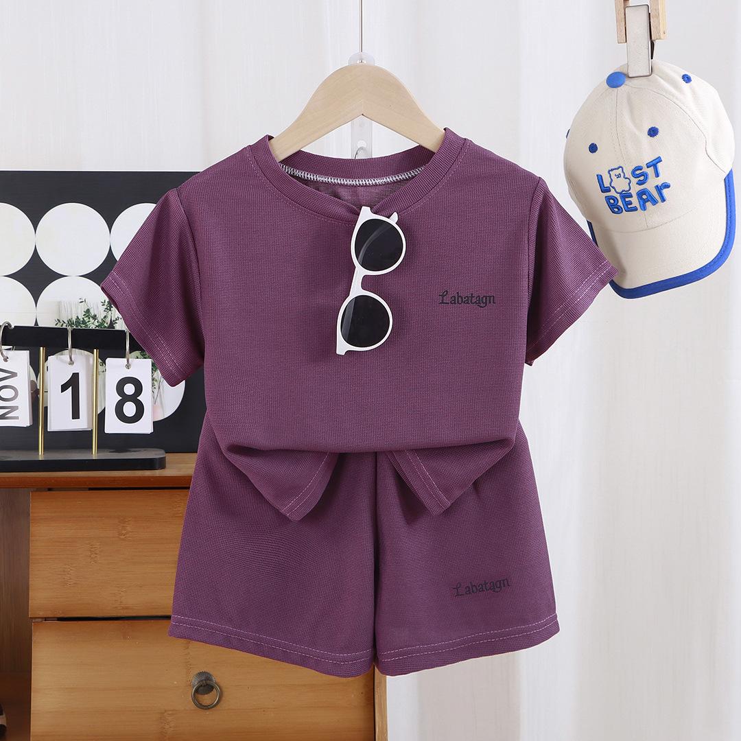 

Комплект летней одежды, Детская спортивная одежда, Летний стиль для малышей, Детская одежда, Лето 130 фиолетовый