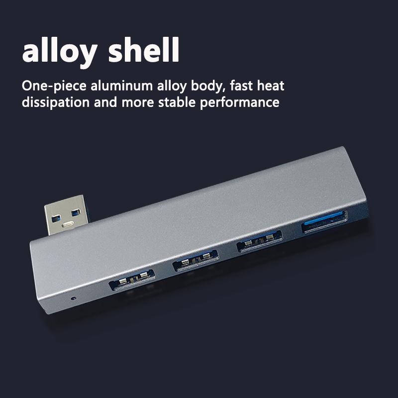 Usb3.0 Hub 4 Ports Extended Plug Slim Portable Usb Splitter Laptop Accessories