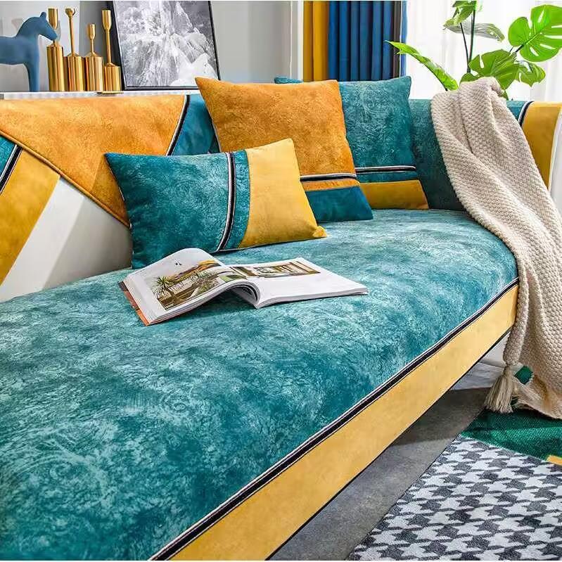 Geometric lines Sofa Cover Cushion Stripe Four Season Sofa Armchair Backrest Towel Non Slip Couch Luxurious 3 Seater Sofa Cover