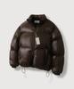 Mood Inside Unisex Glänzende Puffer-Kurzjacke_Glänzend Braun