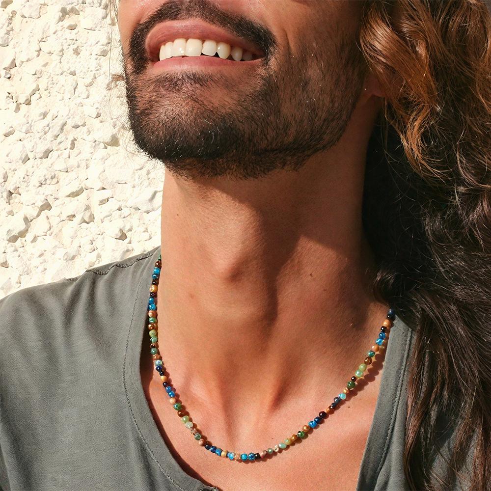 

Модний кольоровий намисто зі скляних намистин: Європейський та американський хіп-хоп стиль, Нетьмяніюча ланцюжок на ключицю