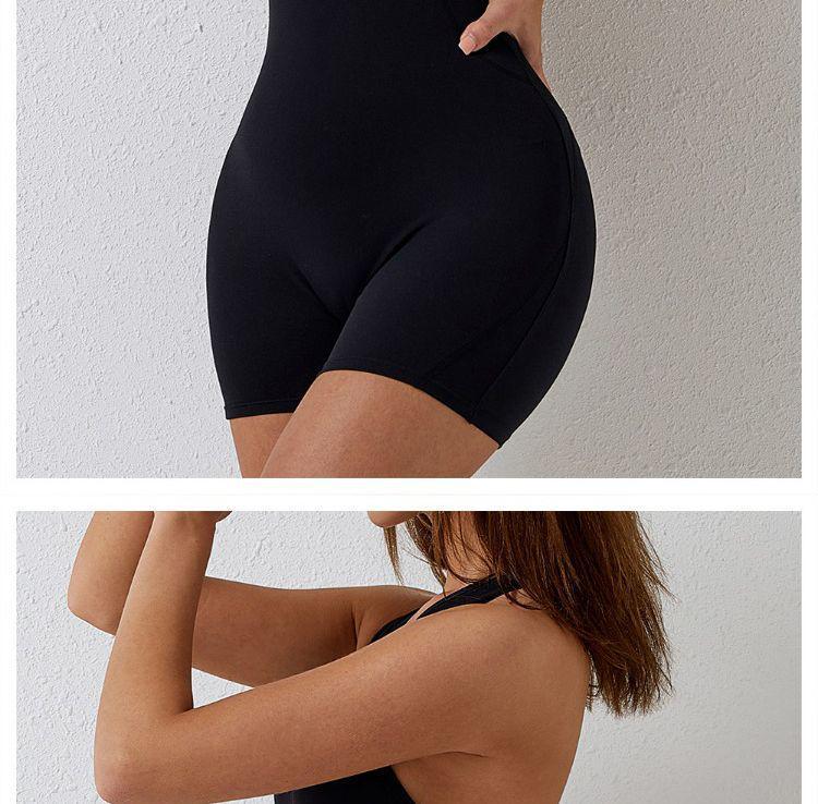 Women's Backless High-Waisted Slimming Yoga Bodysuit with Chest Pads - Stylish for Southeast Asia, European, and American Fashion