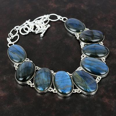 Labradorit Kolye 925 Ayar Gümüş Kolye Zarif Taş Takı Ayarlanabilir Zincir Kolye El Yapımı Birthstone Takı Ona Hediye