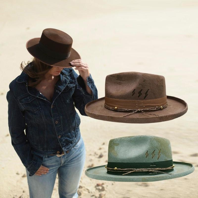 Costume Hat Wool  Hat Musical Festival Hat Adult Winter Autumn Party Hat Unisex Headwear Stage Show Bowler Hat