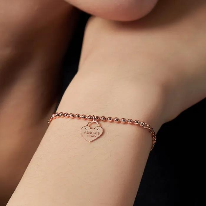 14K Amore Eterno Heart Layered Chain Gold Bracelet