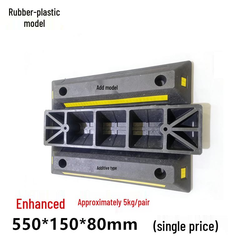 Dual Wheel Stopper Bollard: Rubber & Plastic Parking Position Limiter