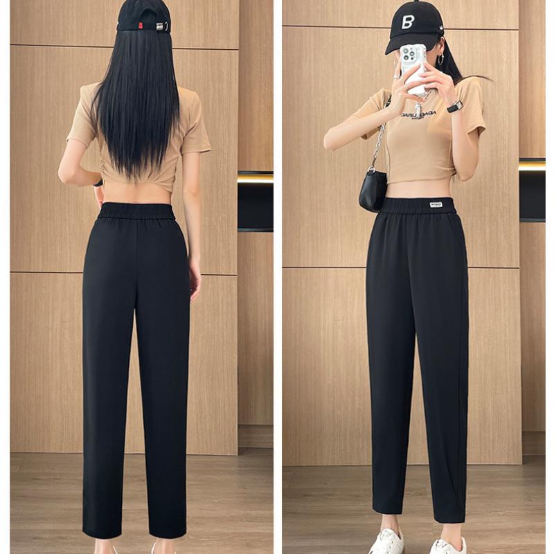 Ice Silk Harem Pants for Women, Summer Thin New Style, Plus Size, Slimming Carrot Casual Sports Pants for Spring and Autumn