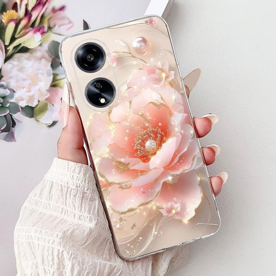 For OPPO F23 Case CPH2527 Cover Fashion Marble Flower Soft Slim Silicone Back Cover on OPPO A98 A1 5G CPH2529 OPPOF23 Phone Case
