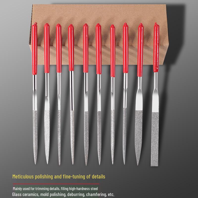 Diamond File Set: Fine Steel Metal Alloy Assorted Files