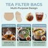 100Pcs Natural Tea Filter Bags, Drawstring Steeping Pouches for Loose Leaf Tea