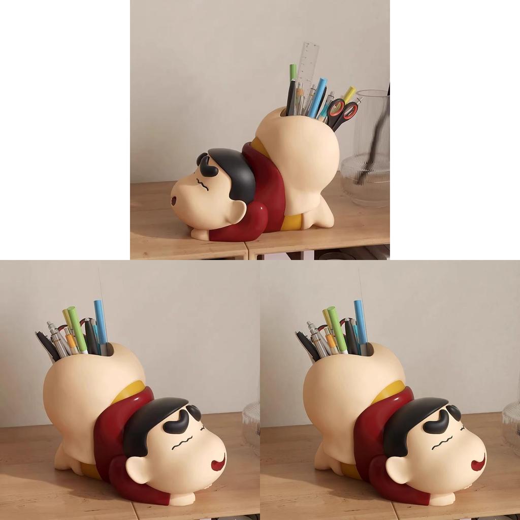 Cartoon Crayon Shinchan Resin Desk Organizer With Multifunctional Storage For Students And Office Use