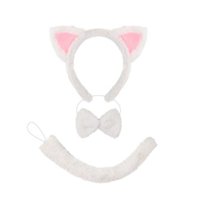 Katt Kostymesett Ører Hale Sløyfe Tutu Skjørt Dyre Utkledning Kit Tilbehør Barn Jenter Halloween Cosplay Rekvisitter
