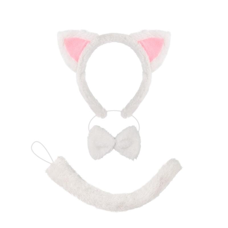 Костюм кошки Набор Уши Хвост Бантик Пачка Юбка Животное Необычный Костюм Комплект Аксессуары Дети Девочки Хэллоуин Косплеи Реквизит