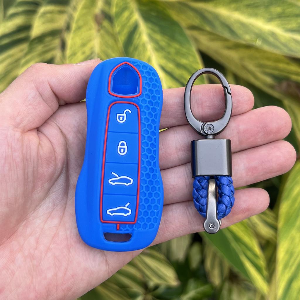 Silicone Car Key Case for Porsche Panamera Macan Cayenne 92A Boxster Carrera Cayman 911 981 991 918 Rubber Remote Cover Shell