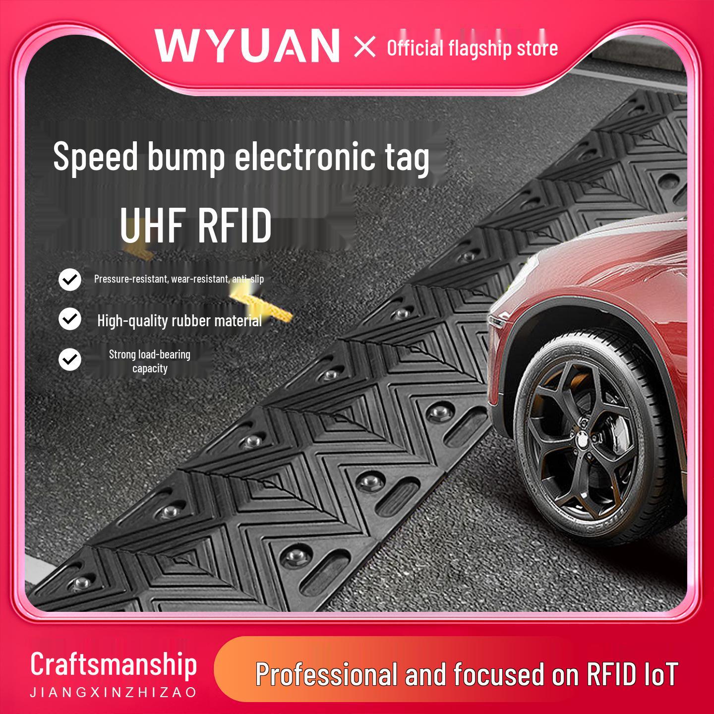 UHF RFID Speed Bump Electronic Tag - Rubber Buffer Strip for Road & Parking Speed Control PEEK3200