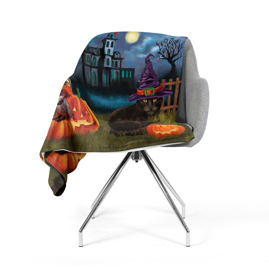 Coperta Nordic da Lancio in Pelliccia di Halloween Estetica Matrimoniale Singola Queen Size Telo da Picnic Comfort Seduta Copertura Morbida Decorazione per la Casa