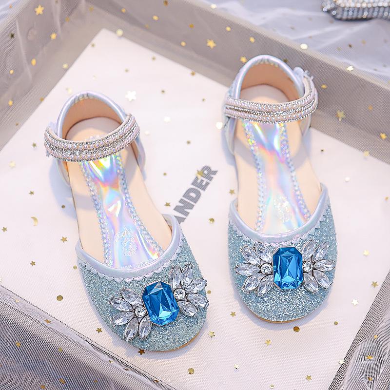 Girls' Rhinestone Sparkly Soft-Soled Sandals - 2025 Summer Princess Dance Shoes