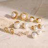 Stainless steel pearl stud earrings titanium steel earrings European and American earrings