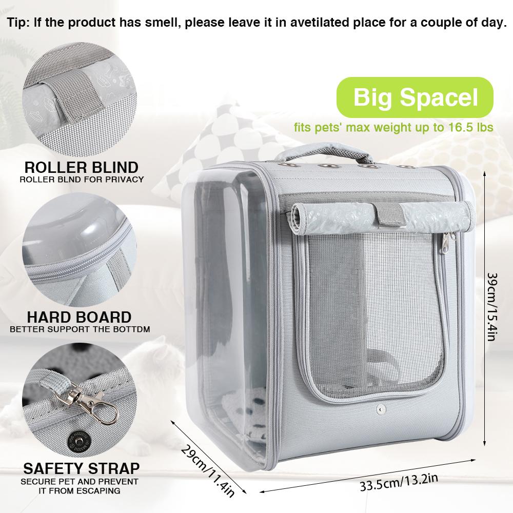 Rucsac de transport pentru pisici/câine Rucsac de transport mare pentru animale de companie, 17 lbs, suport de încărcare, design ventilat, pentru câini de talie mică
