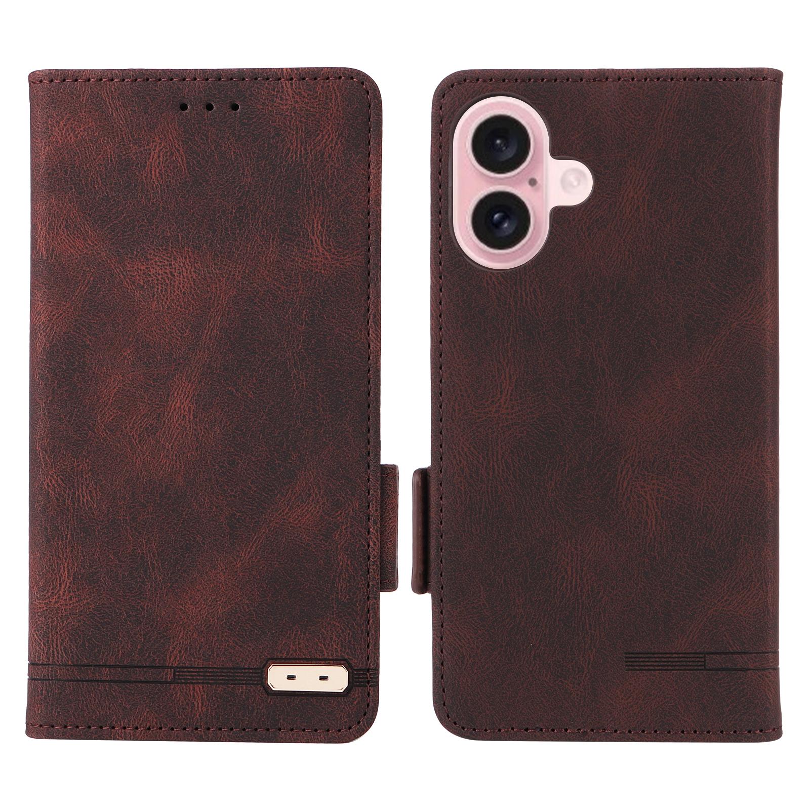 

For iPhone 16 Case Hardware Decor Leather Phone Cover Card Holder Slots