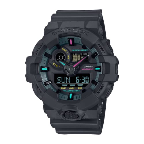 Casio G-Shock Multi Fluorescent Color Series GA-700MF-1AJF Men's Watch, Black X Fluorescent