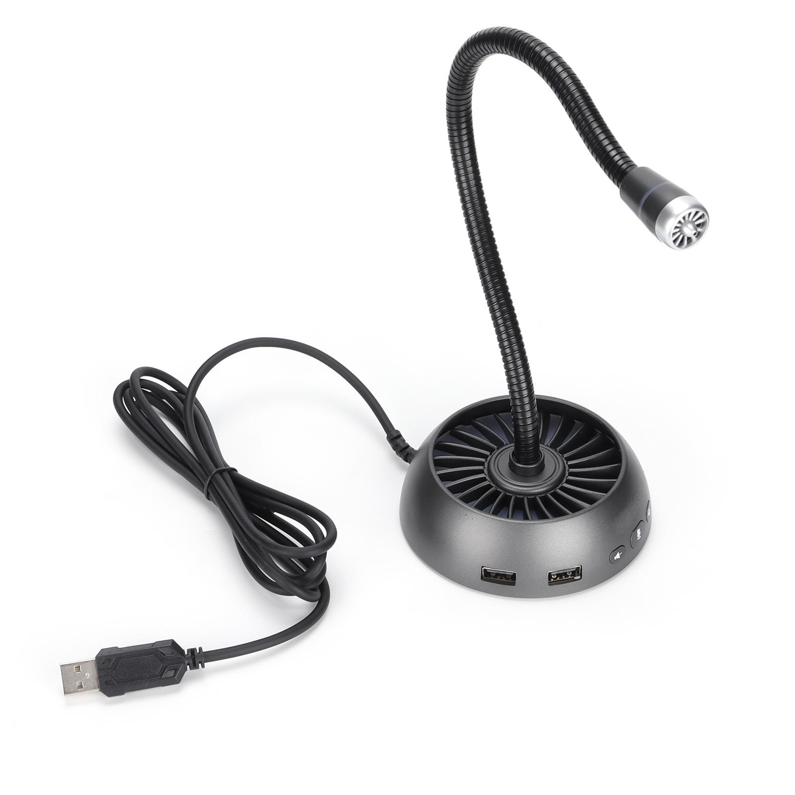 

HXSJ USB-микрофон с чистым звуком и качественным микрофонным драйвером, бесплатная док-станция HUB, голосовая трубка для игр