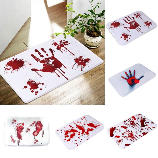 

Halloween Bloody Footprint Non-slip Bath Mat Pad Shower Rug Bleeding Carpet