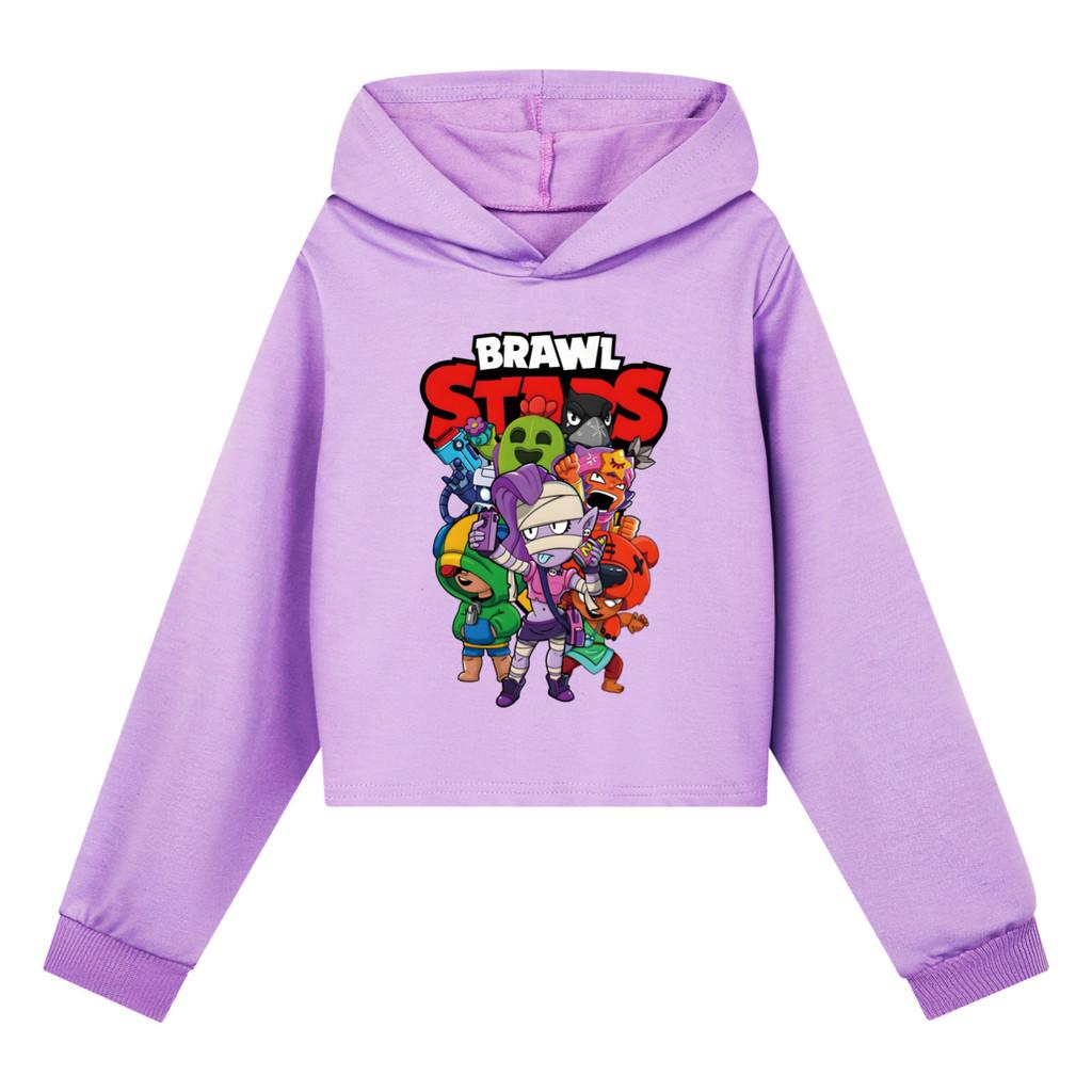 4094 Children Girls Brawl Stars Printed Casual Long Sleeves Hoodies