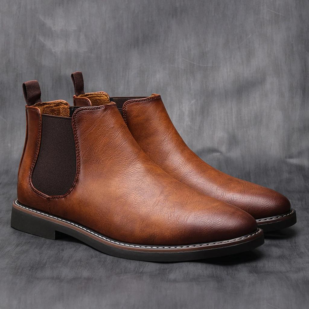 40~46 Men Chelsea Boots Brand Retro Comfortable 2024 Fashion Men Boots #KD5241