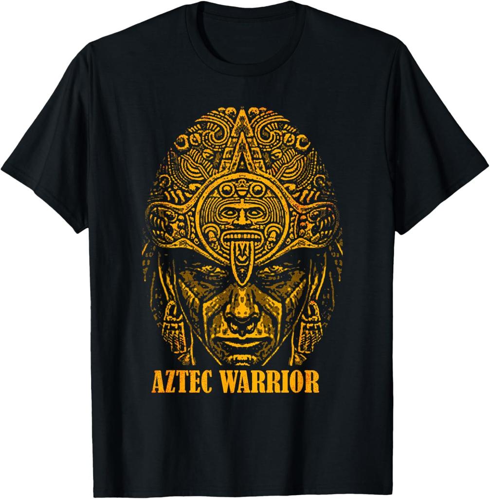New Limited Aztec Warrior King Mexico Native Aztec Art Mayas T-Shirt Mens Womens Tees Top Tops TeeA