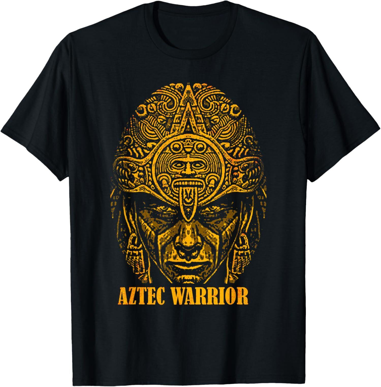New Limited Aztec Warrior King Mexico Native Aztec Art Mayas T-Shirt Mens Womens Tees Top Tops TeeA S